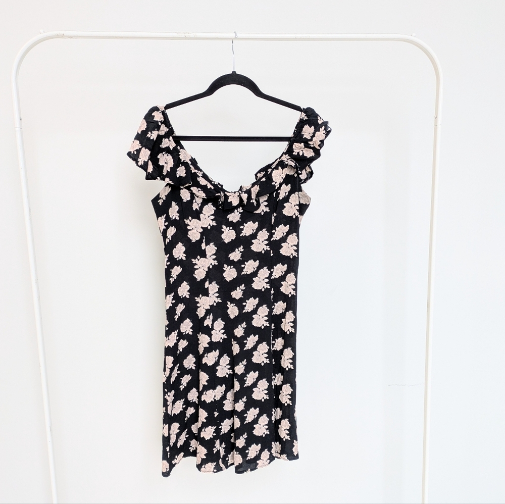 Le Chateau Black Floral Mini Dress